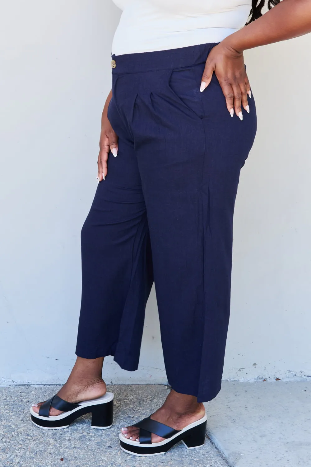 Pleated Detail Pants in Dark Navy