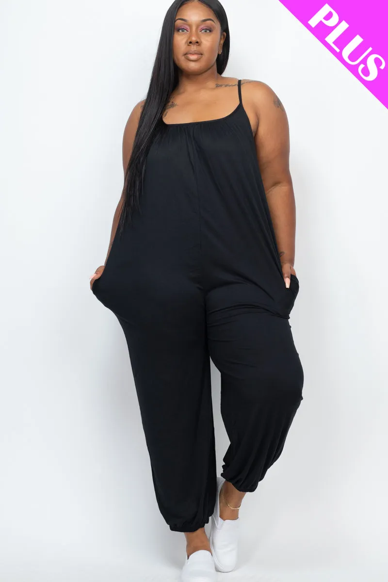 Plus Size Sleeveless Jogger Jumpsuit