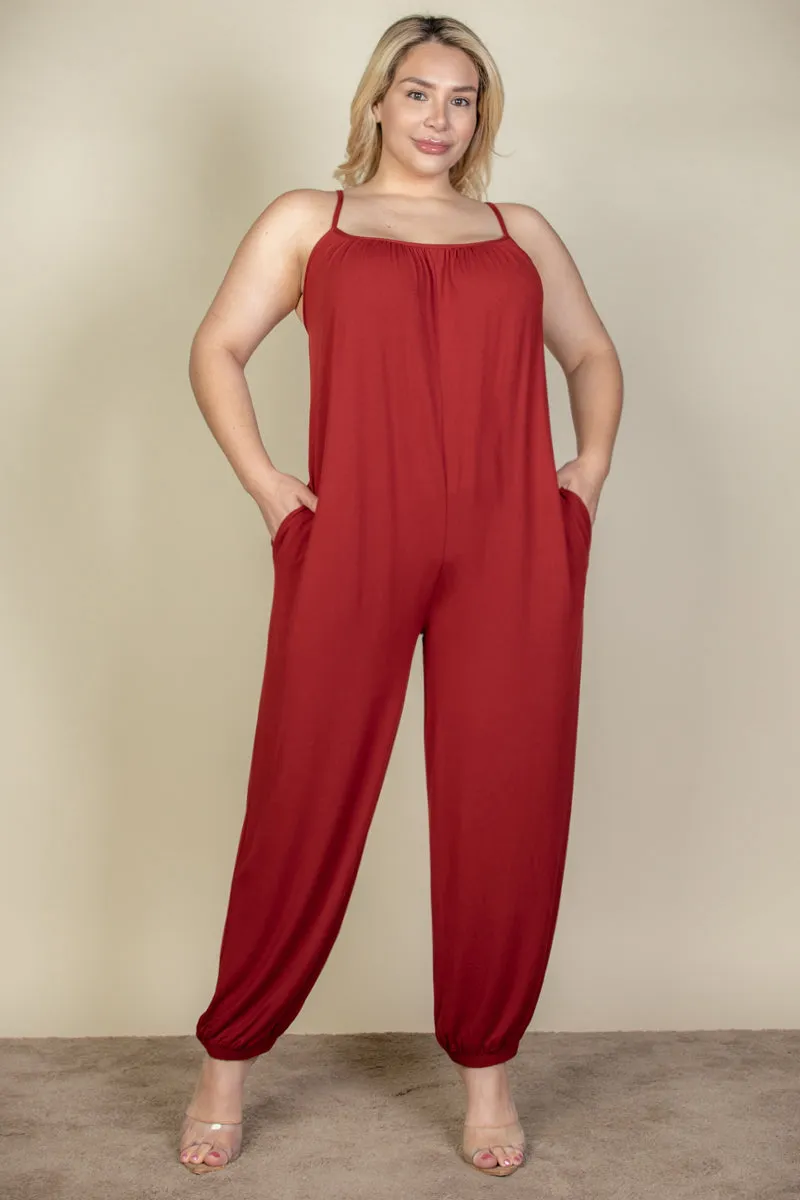 Plus Size Sleeveless Jogger Jumpsuit