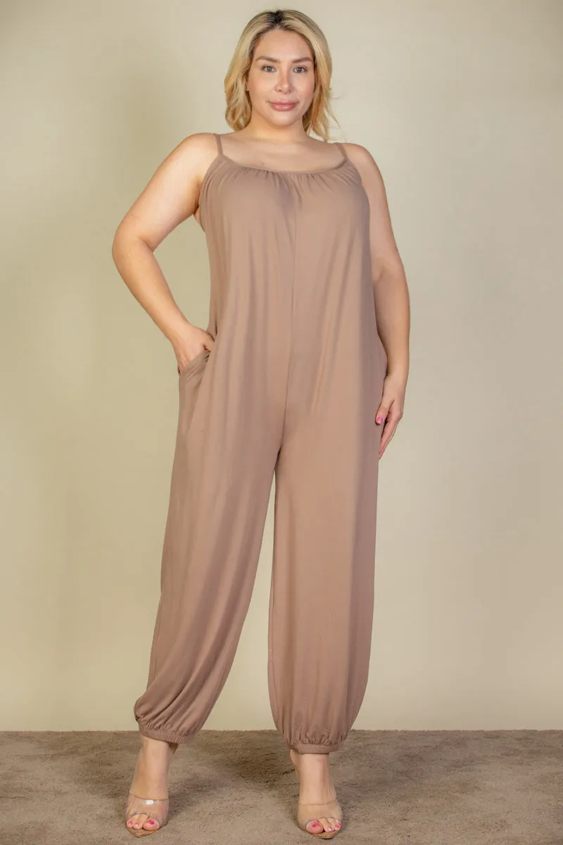 Plus Size Sleeveless Jogger Jumpsuit