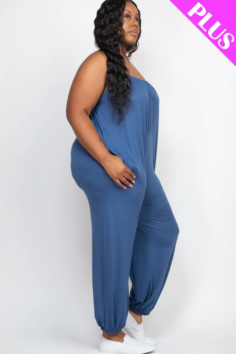Plus Size Sleeveless Jogger Jumpsuit