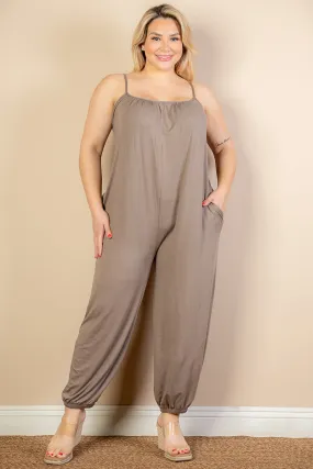 Plus Size Sleeveless Jogger Jumpsuit