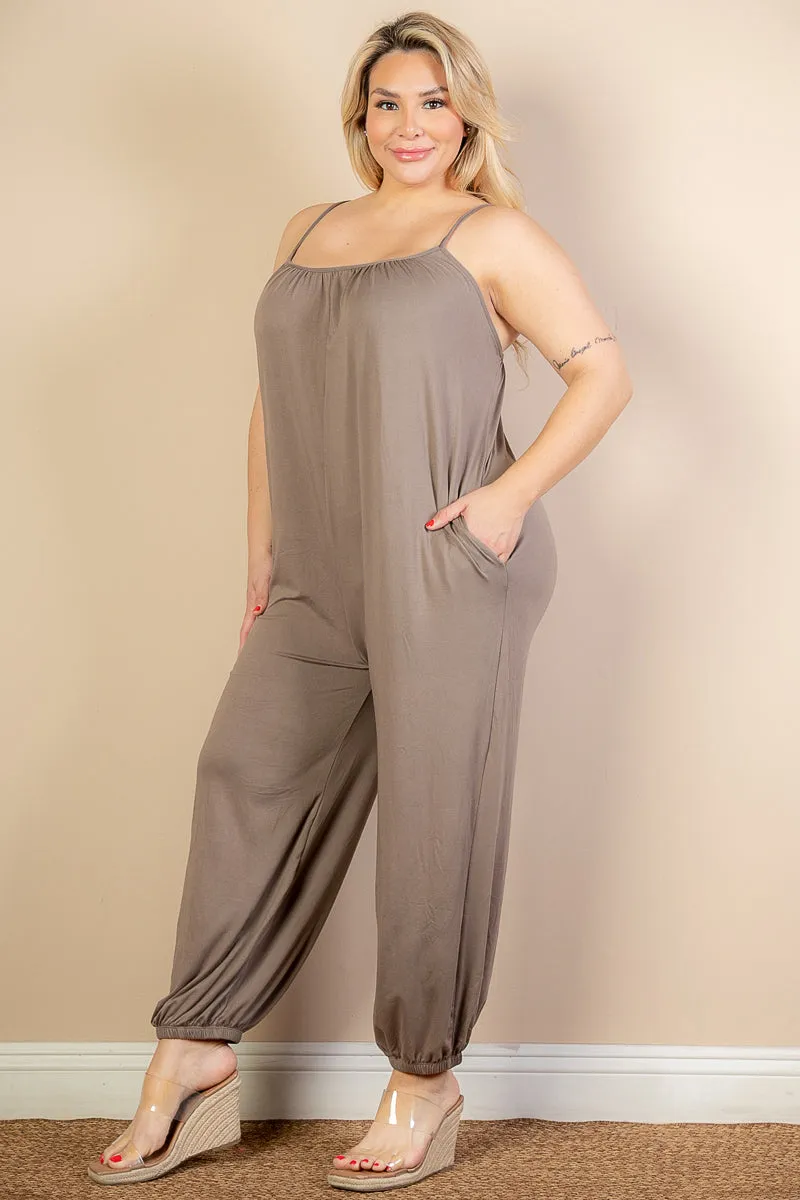 Plus Size Sleeveless Jogger Jumpsuit