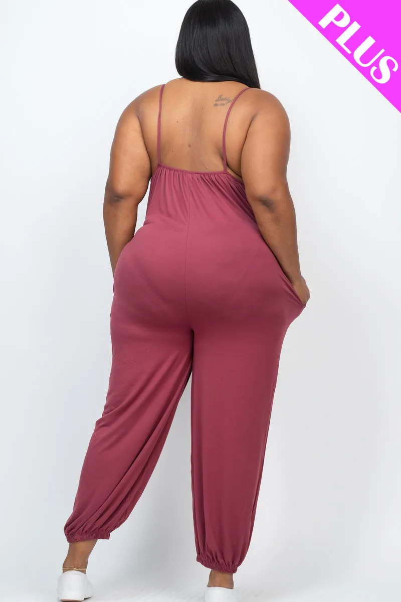 Plus Size Sleeveless Jogger Jumpsuit
