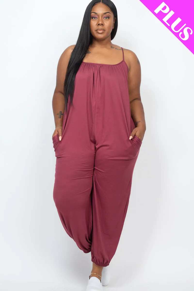 Plus Size Sleeveless Jogger Jumpsuit