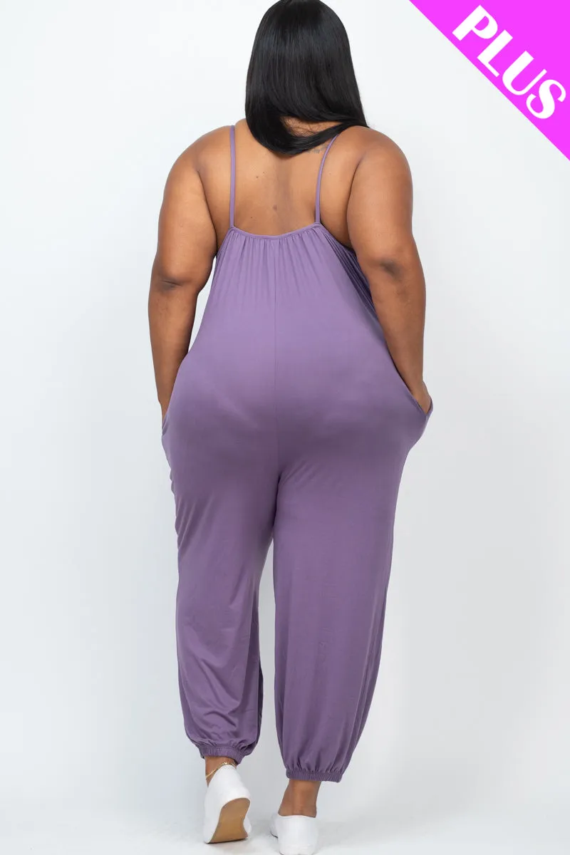 Plus Size Sleeveless Jogger Jumpsuit