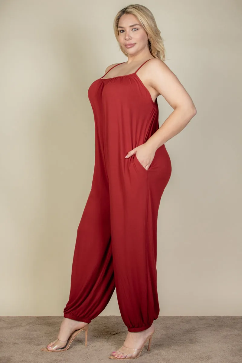 Plus Size Sleeveless Jogger Jumpsuit