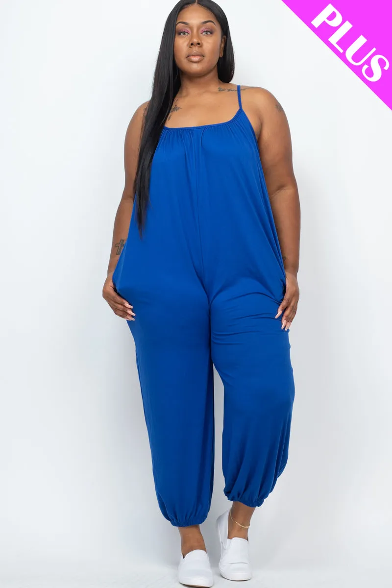 Plus Size Sleeveless Jogger Jumpsuit