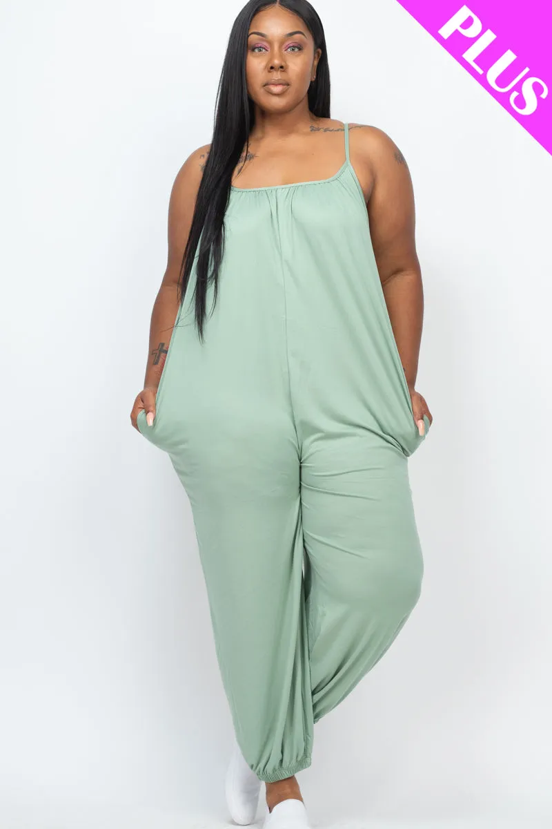 Plus Size Sleeveless Jogger Jumpsuit