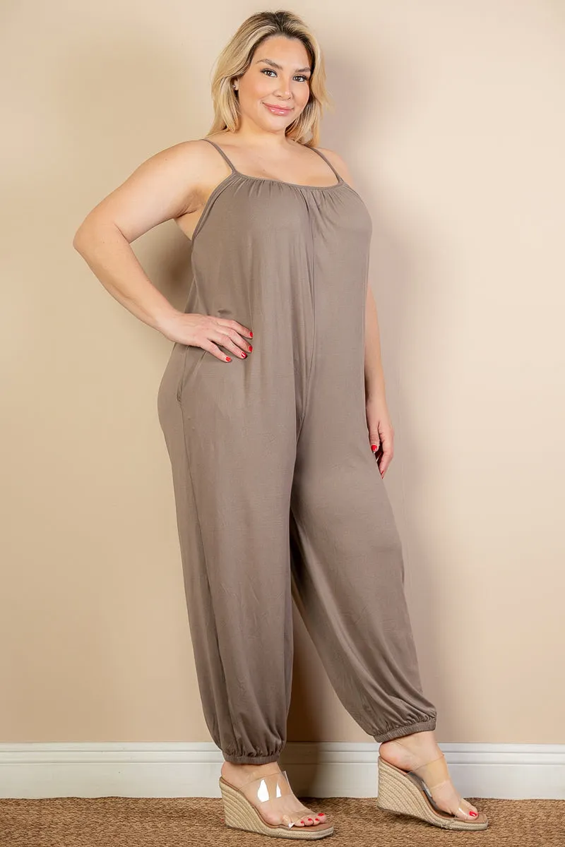 Plus Size Sleeveless Jogger Jumpsuit