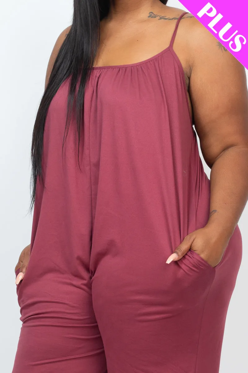 Plus Size Sleeveless Jogger Jumpsuit