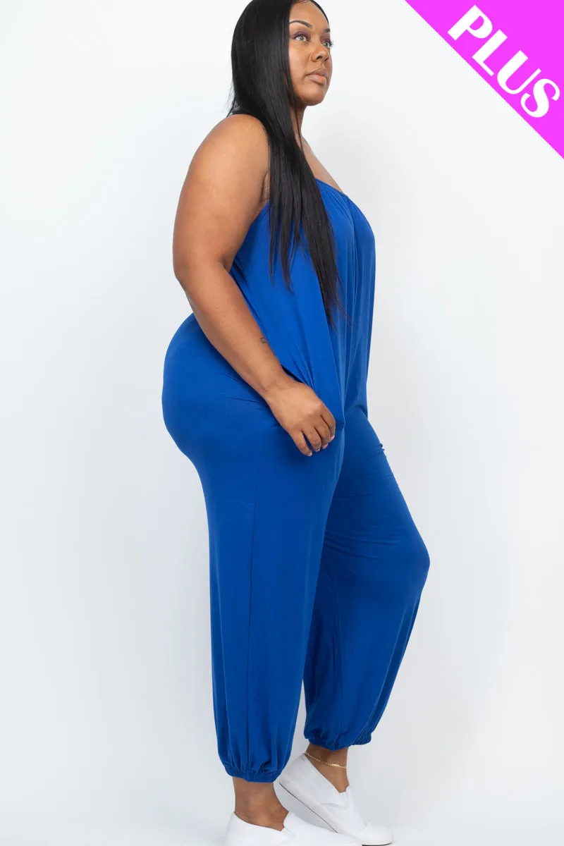 Plus Size Sleeveless Jogger Jumpsuit