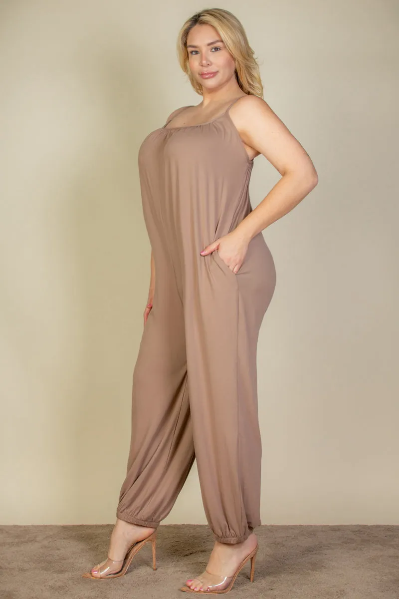 Plus Size Sleeveless Jogger Jumpsuit