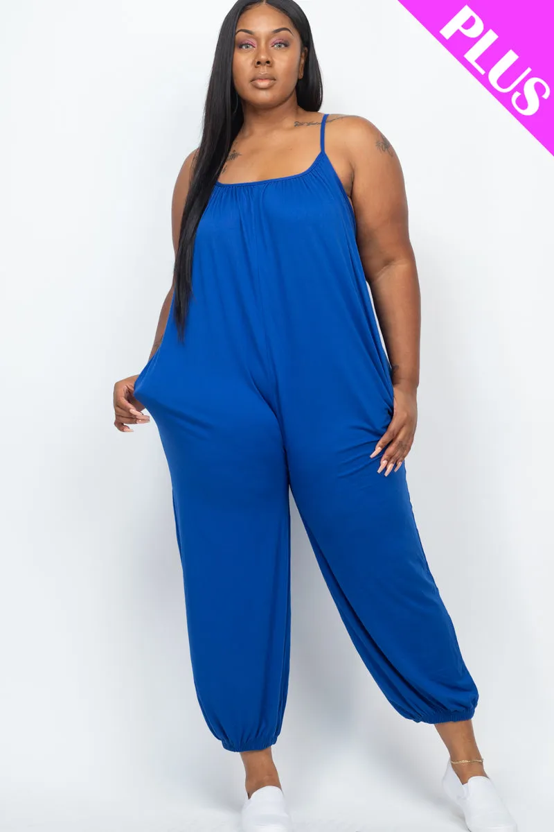 Plus Size Sleeveless Jogger Jumpsuit