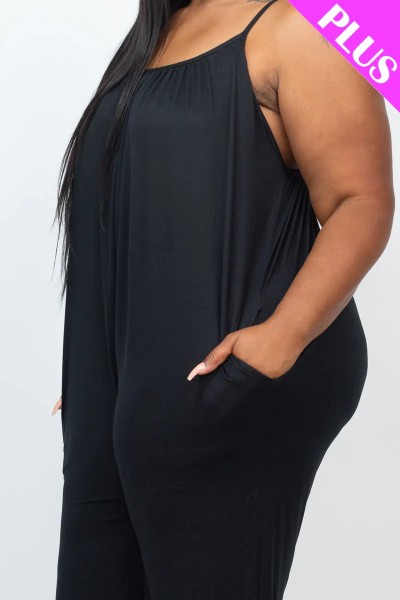 Plus Size Sleeveless Jogger Jumpsuit