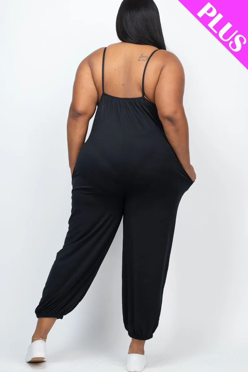 Plus Size Sleeveless Jogger Jumpsuit