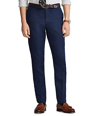 Polo Ralph Lauren Mens Straight fit Linen Dress Pants 33 / 32 Blue Solid