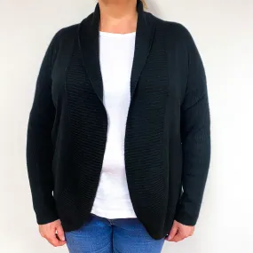 Ralph Lauren Black Cashmere Edge-Edge Cardigan Extra Large