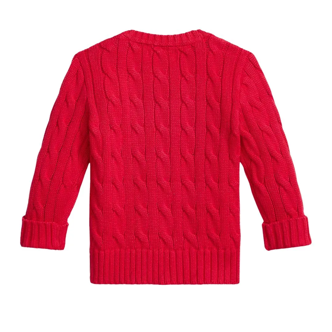 Red Baby Cable Knit Jumper