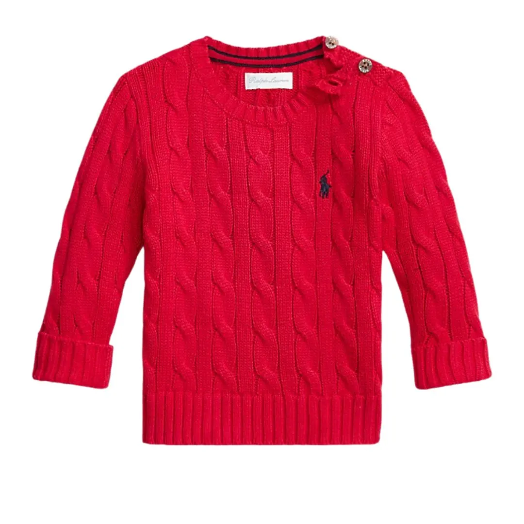 Red Baby Cable Knit Jumper