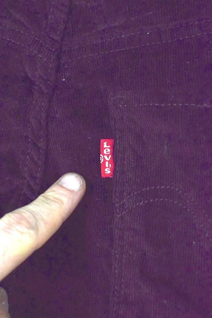 Red Levi Strauss Brand Corduroy Pants