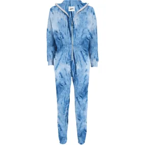 Restore Soft Terry Jumpsuit - Dusty Blue Tie Dye