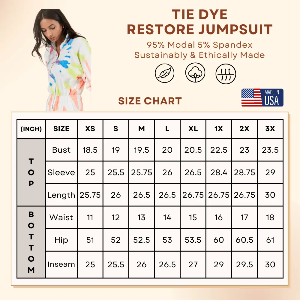 Restore Soft Terry Jumpsuit - Dusty Blue Tie Dye