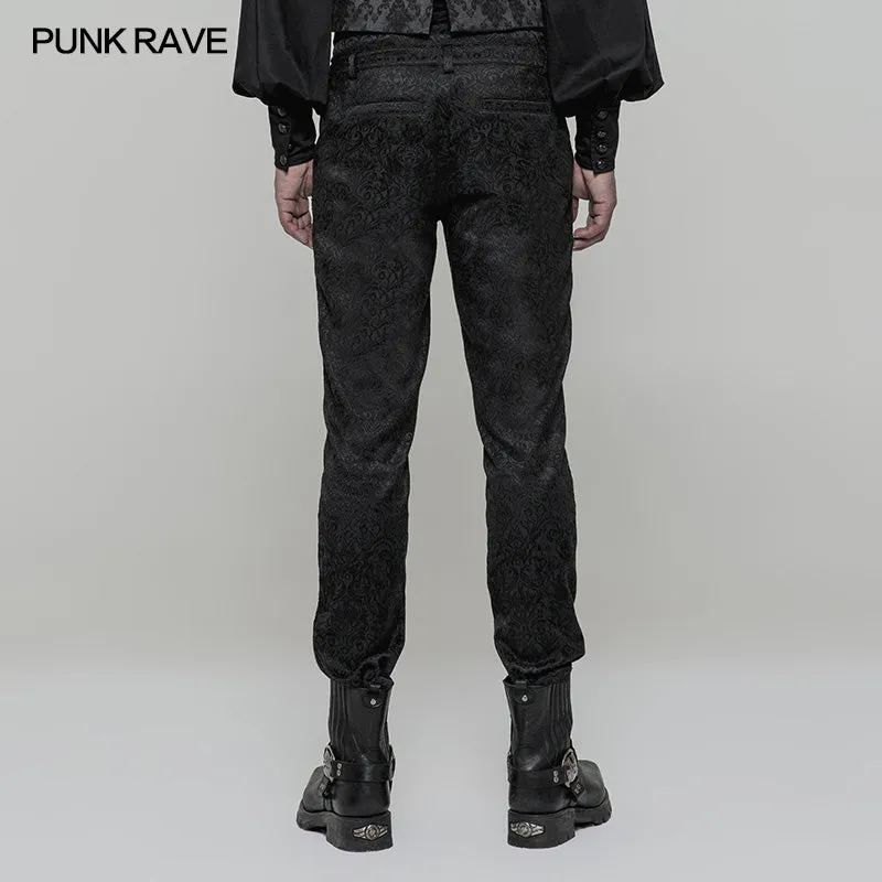 Retro Jacquard Gothic Pants High Waist Trousers