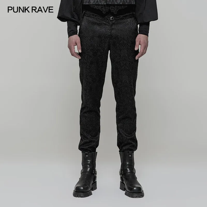 Retro Jacquard Gothic Pants High Waist Trousers