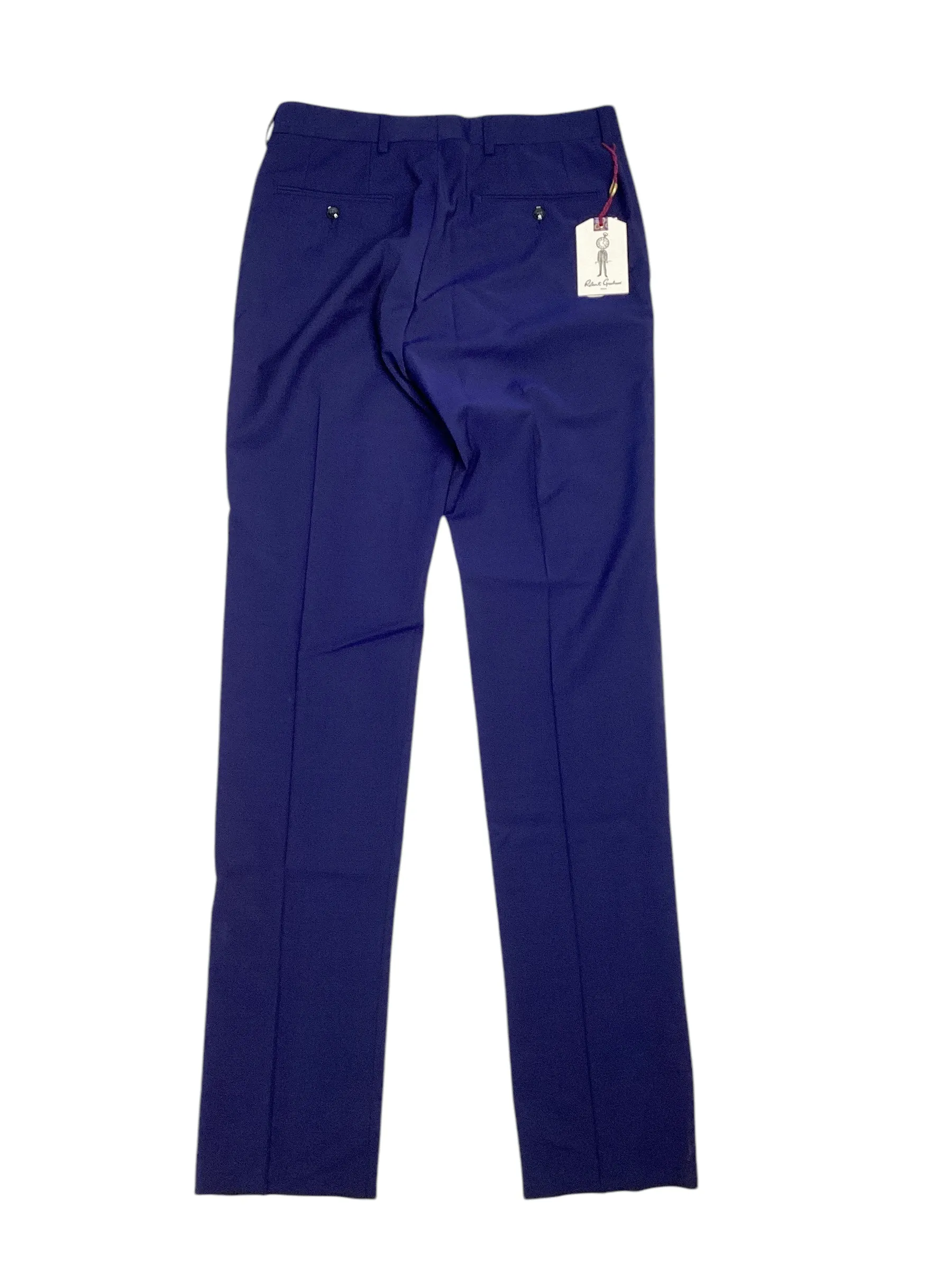 Robert Graham Mens Wool & Mohair Slim Fit Suit Dress Pants Waist 36 Blue