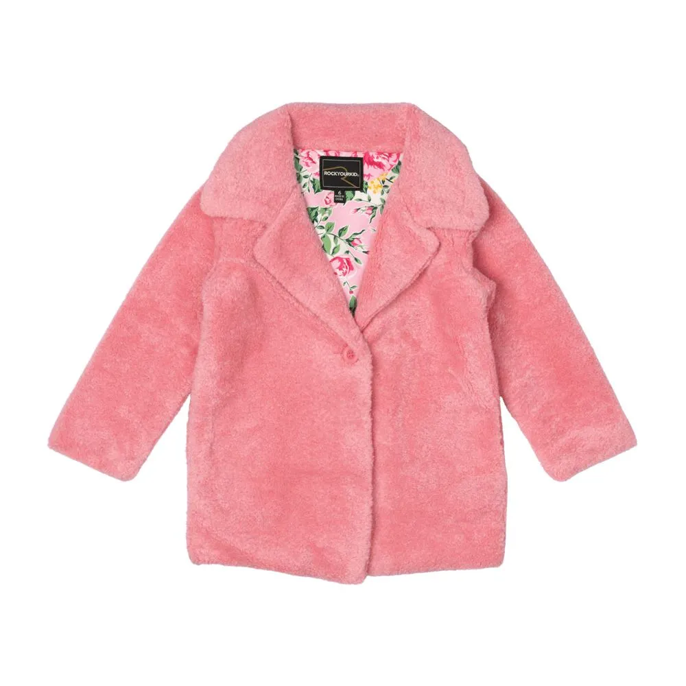 Rock Your Baby - Pink Faux Sherpa Jacket
