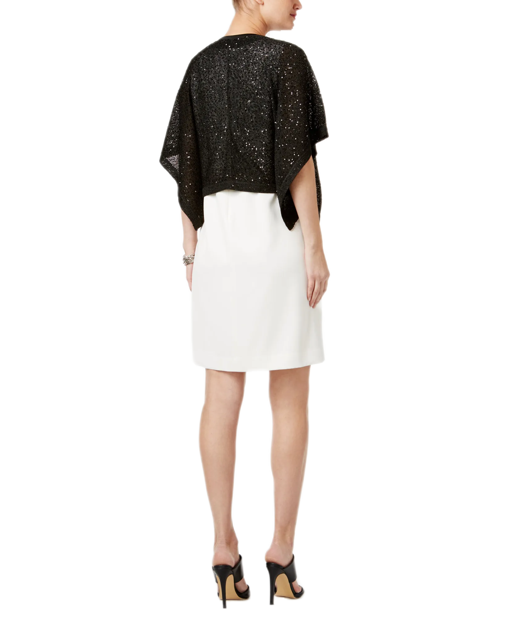 Sequined Flyaway Cape Cardigan