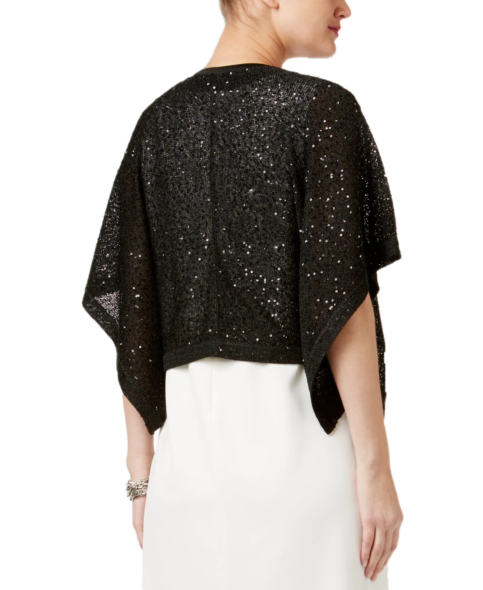 Sequined Flyaway Cape Cardigan