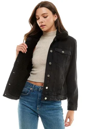 Sherpa-Lined Trucker Jean Jacket