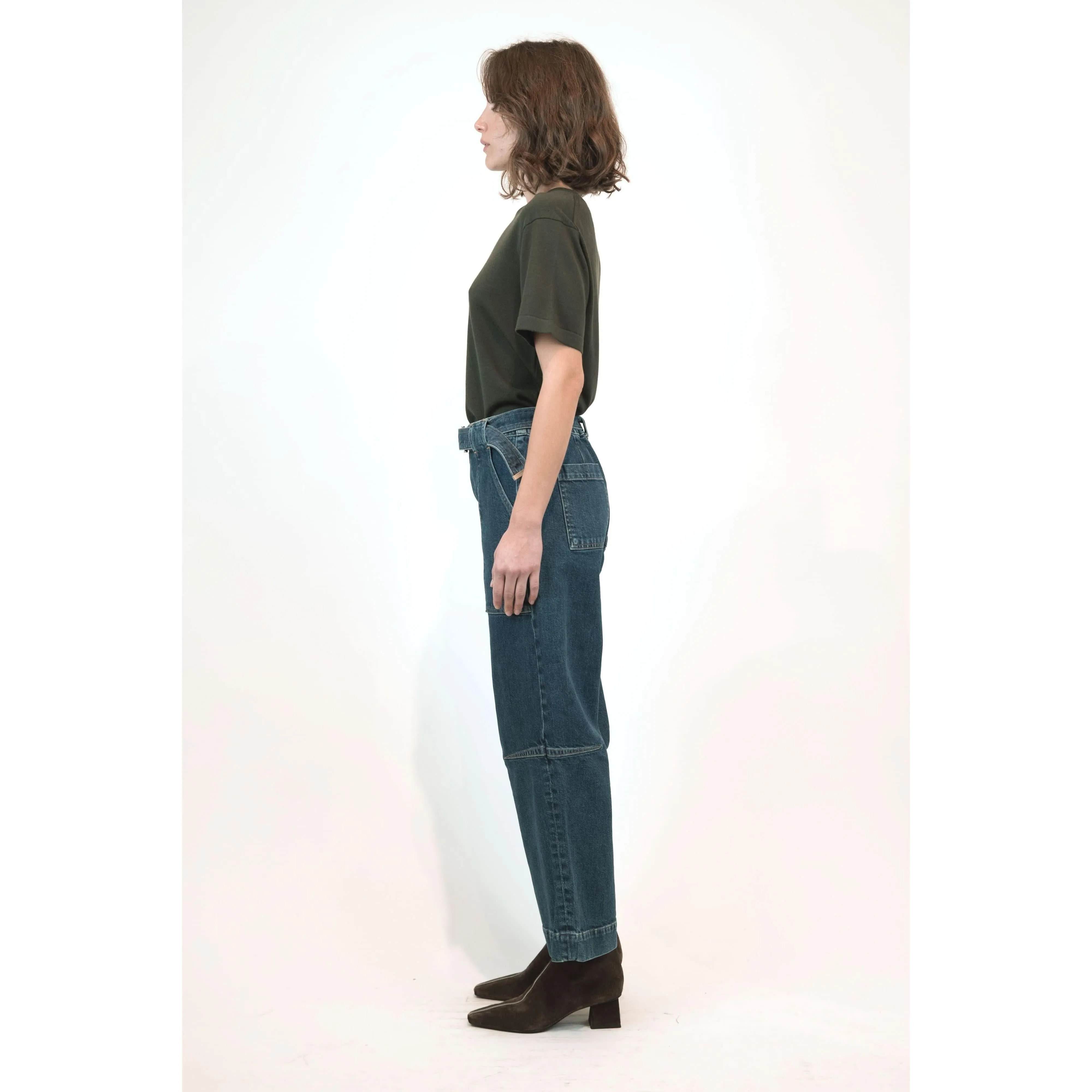 Simkhai Jenny Belted Crop Pant Cielo