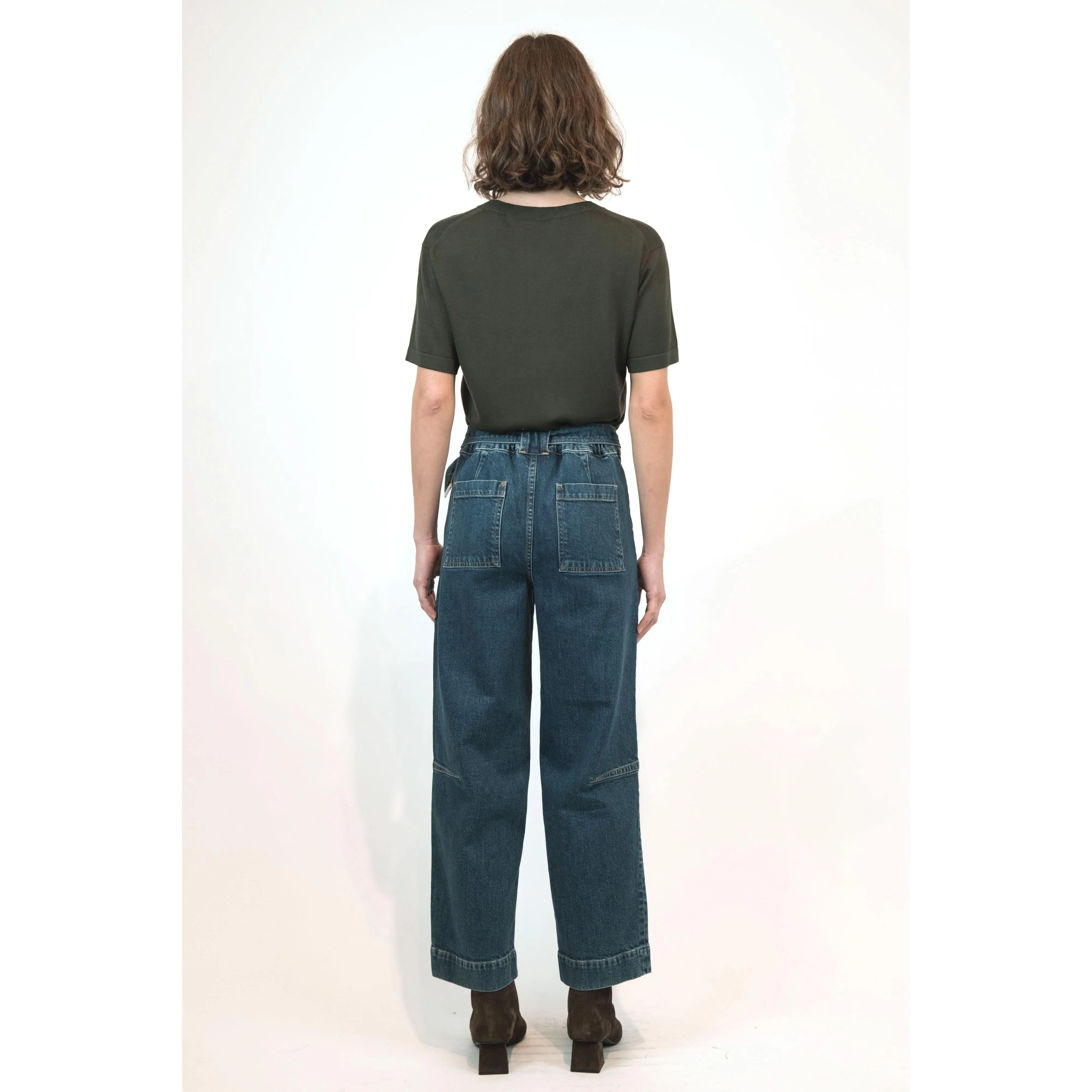Simkhai Jenny Belted Crop Pant Cielo