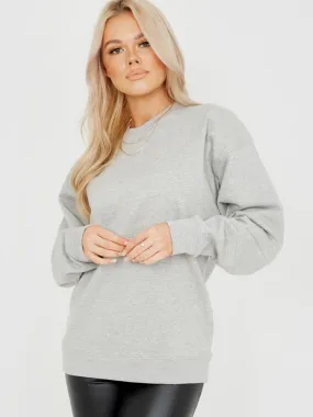 Simonne Plain Sweatshirt Jumper In Grey