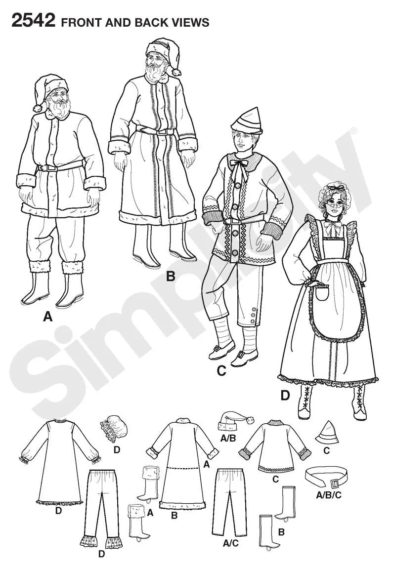 Simplicity 2542 Father Christmas Costumes Pattern | by Andrea Schewe