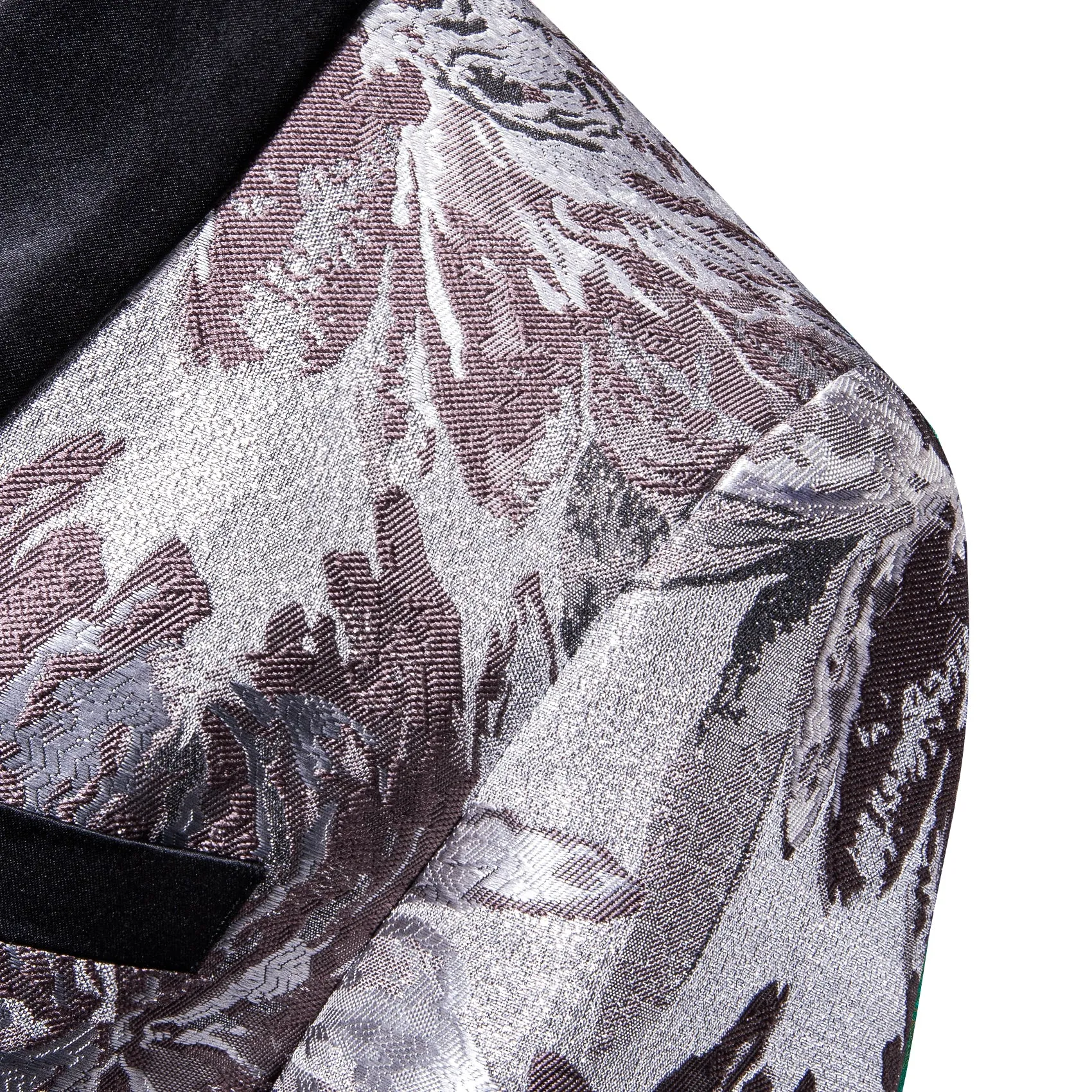 Sliver RosyBrown Floral Men's Suit for Party