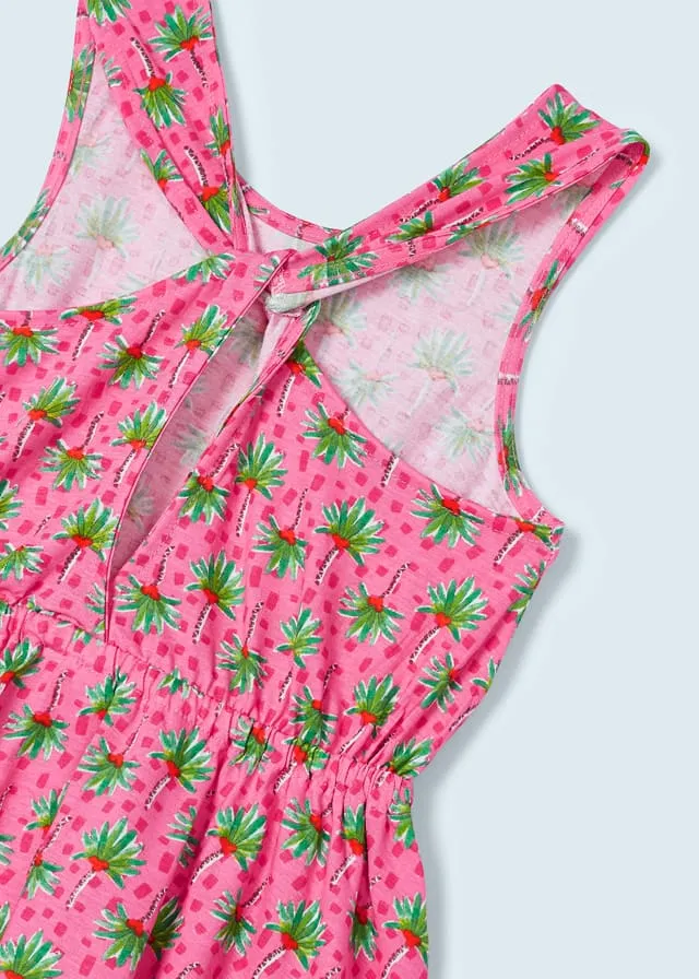 SS23 Mayoral Girls Pink Palm Tree Dress 3943