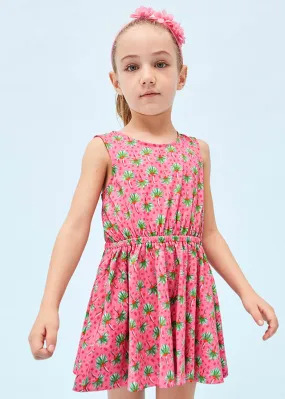 SS23 Mayoral Girls Pink Palm Tree Dress 3943