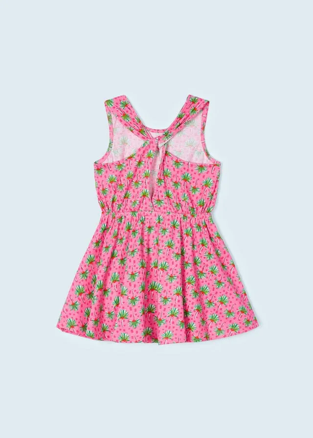 SS23 Mayoral Girls Pink Palm Tree Dress 3943