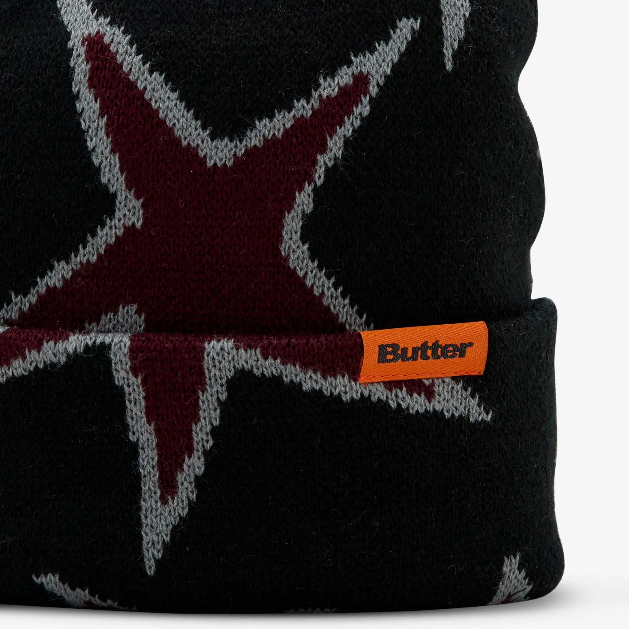 Stars Cuff Beanie Black