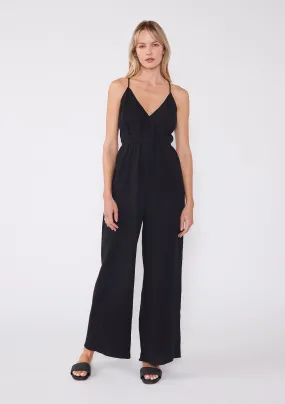 Strappy Cross Back Wide Leg Jumpsuit