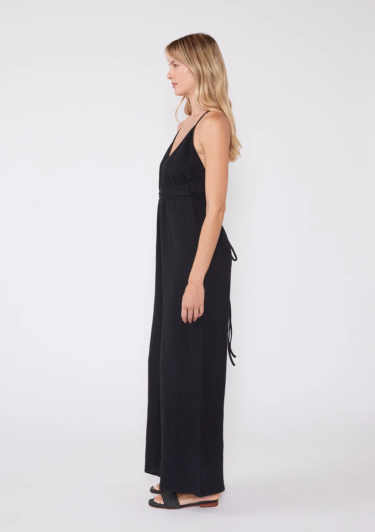 Strappy Cross Back Wide Leg Jumpsuit