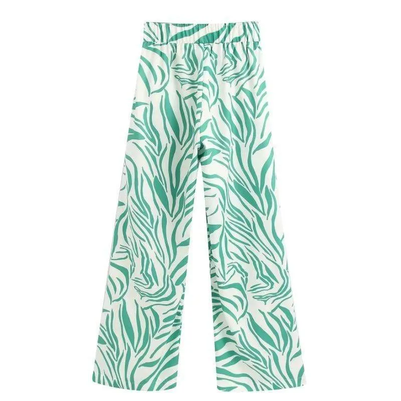 STRIPED HIGH WAIST STRAIGHT PANTS