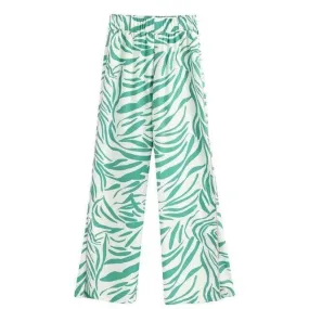 STRIPED HIGH WAIST STRAIGHT PANTS