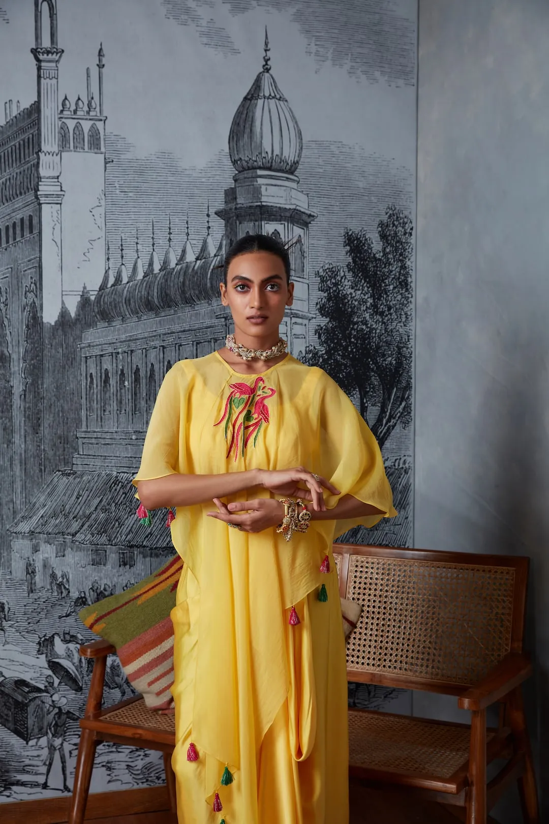 Sunshine yellow cape set