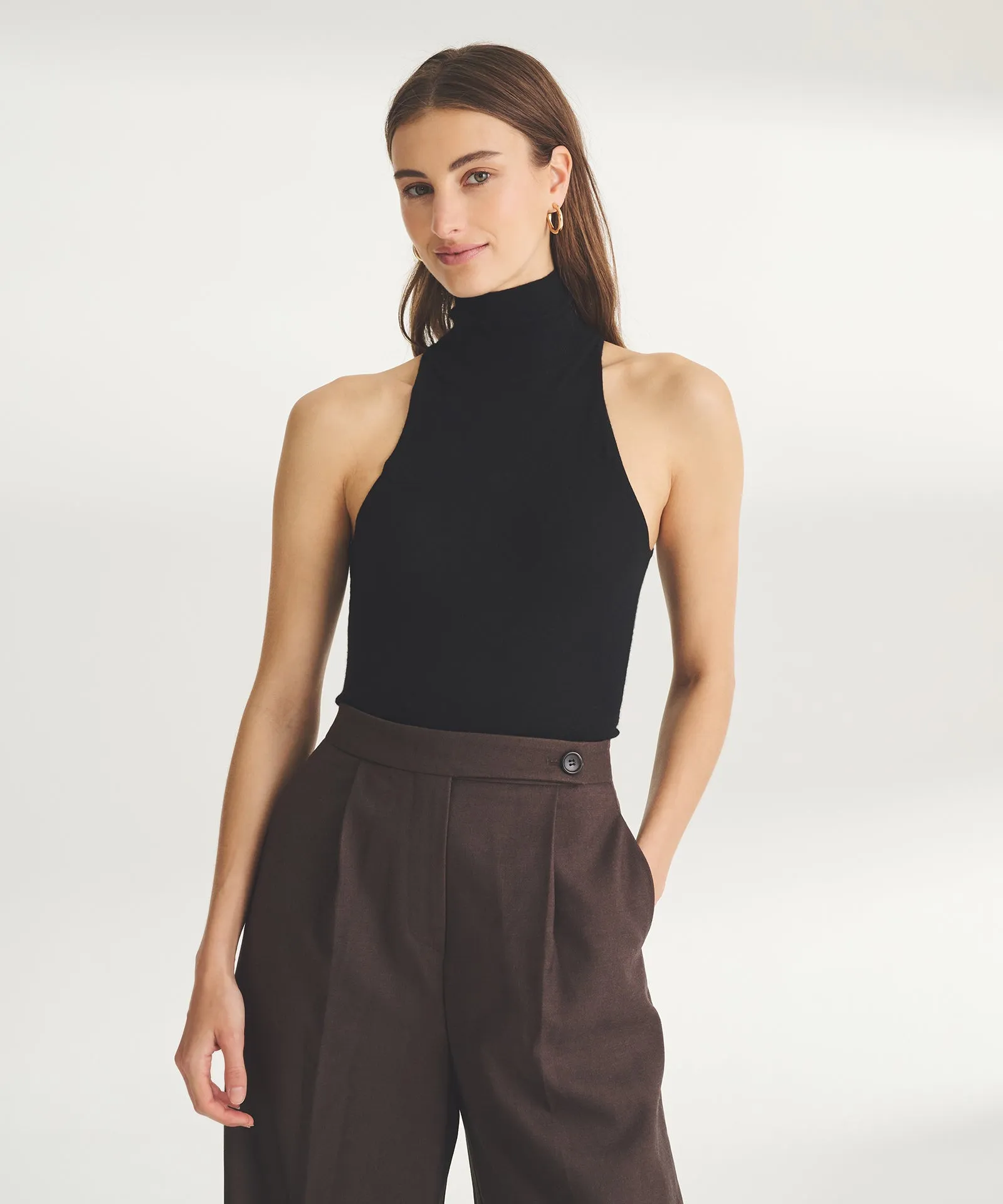Super Fine Cashmere Sleeveless Turtleneck