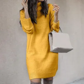 TastyHottie - Elegant Solid Color Knitted Dress